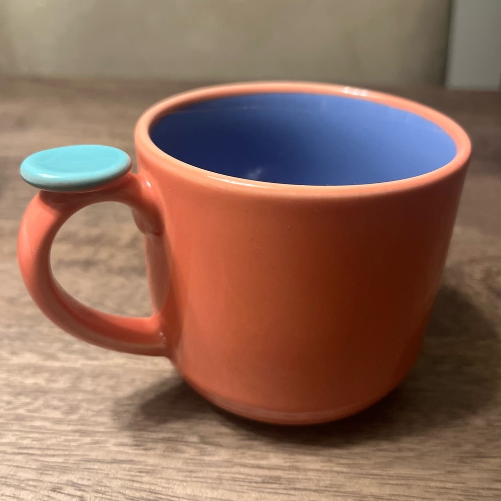 Lindt-Stymeist Colorways Thumbprint Mug or Cup Salmon, Blue & Teal Stoneware